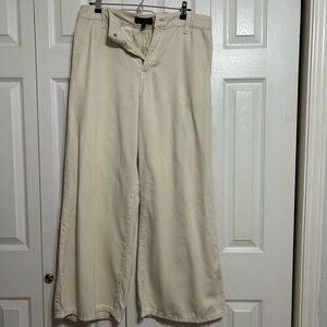 Banana Republic Cream Wide-Leg Womens Pants